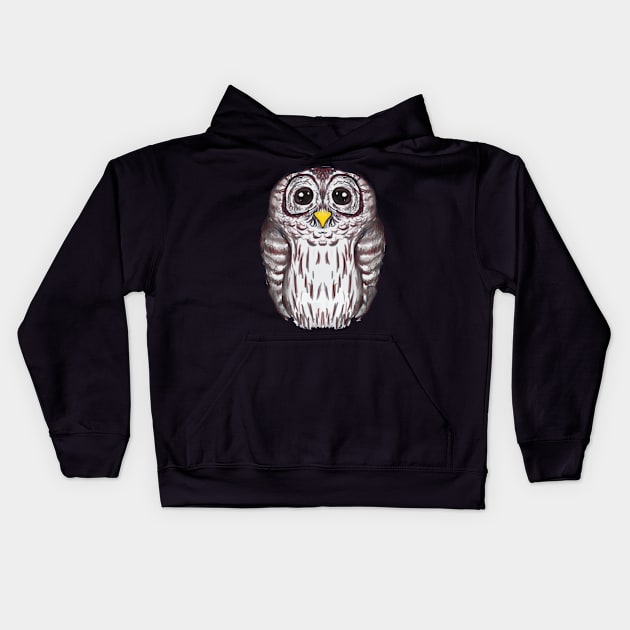 Barred Owl Kids Hoodie by kktibbs